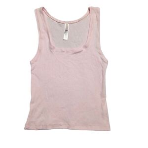 SKIMS Cotton Rib Tank Top Shirt Pink Medium NWOT